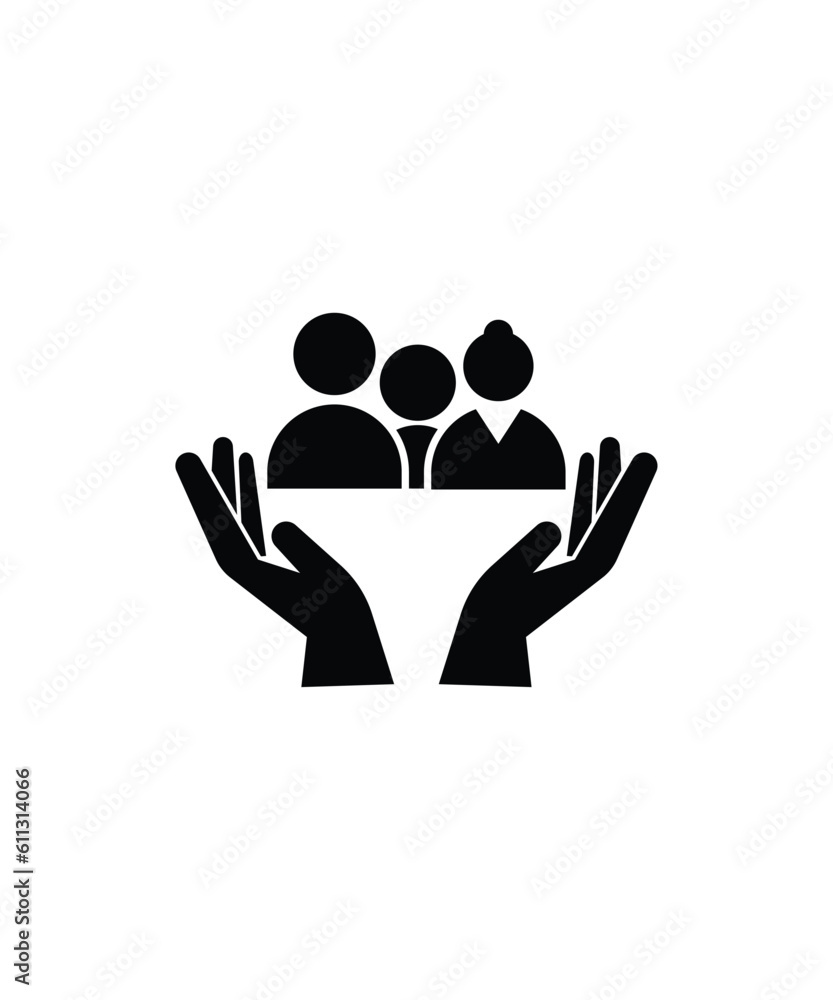 hand holding family icon, vector best flat icon. hand holding family icon, vector best flat icon.