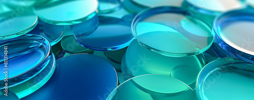 Transparent glass with gradient colors background. abstract geometry background. Generative AI