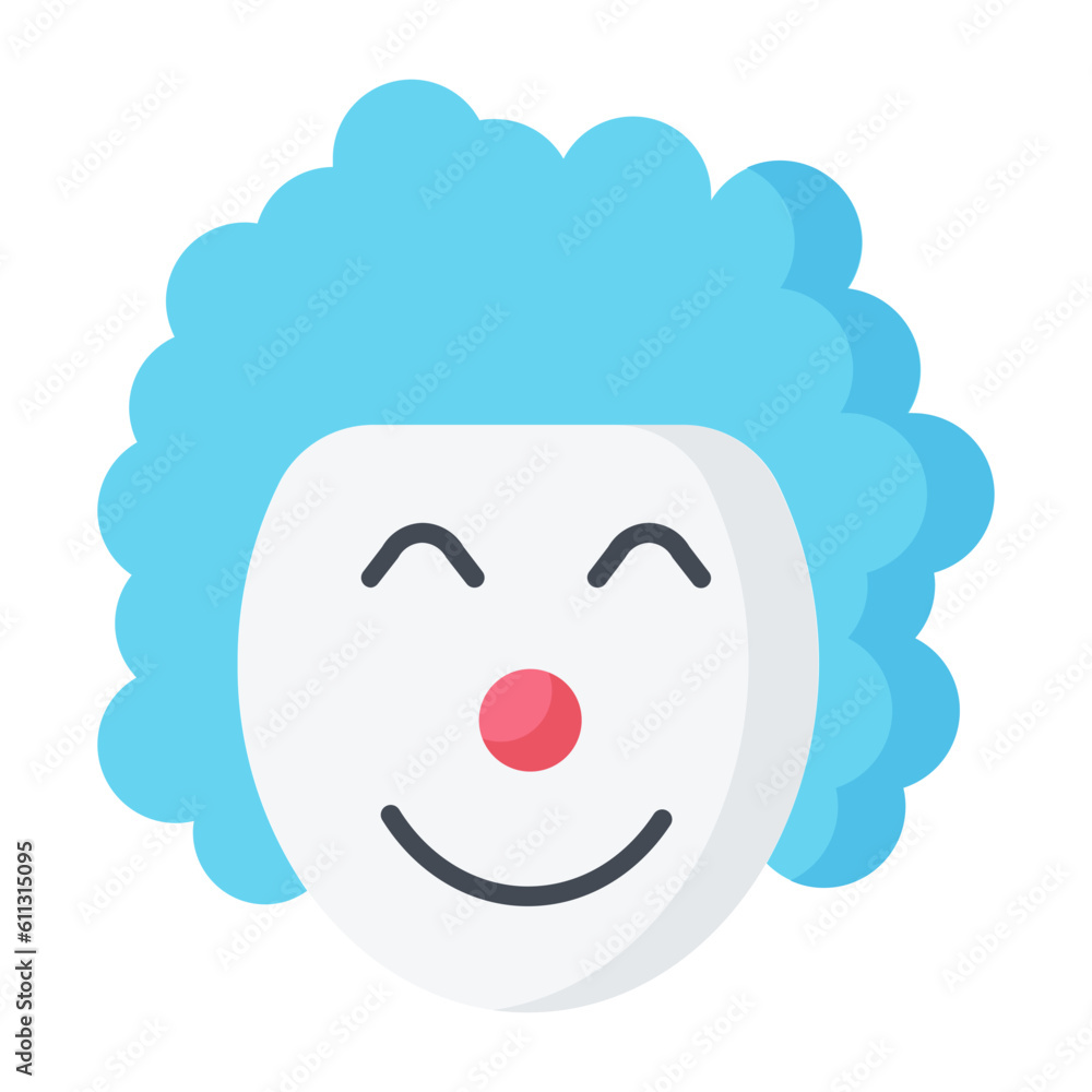 Clown Flat Icon Clown Flat Icon