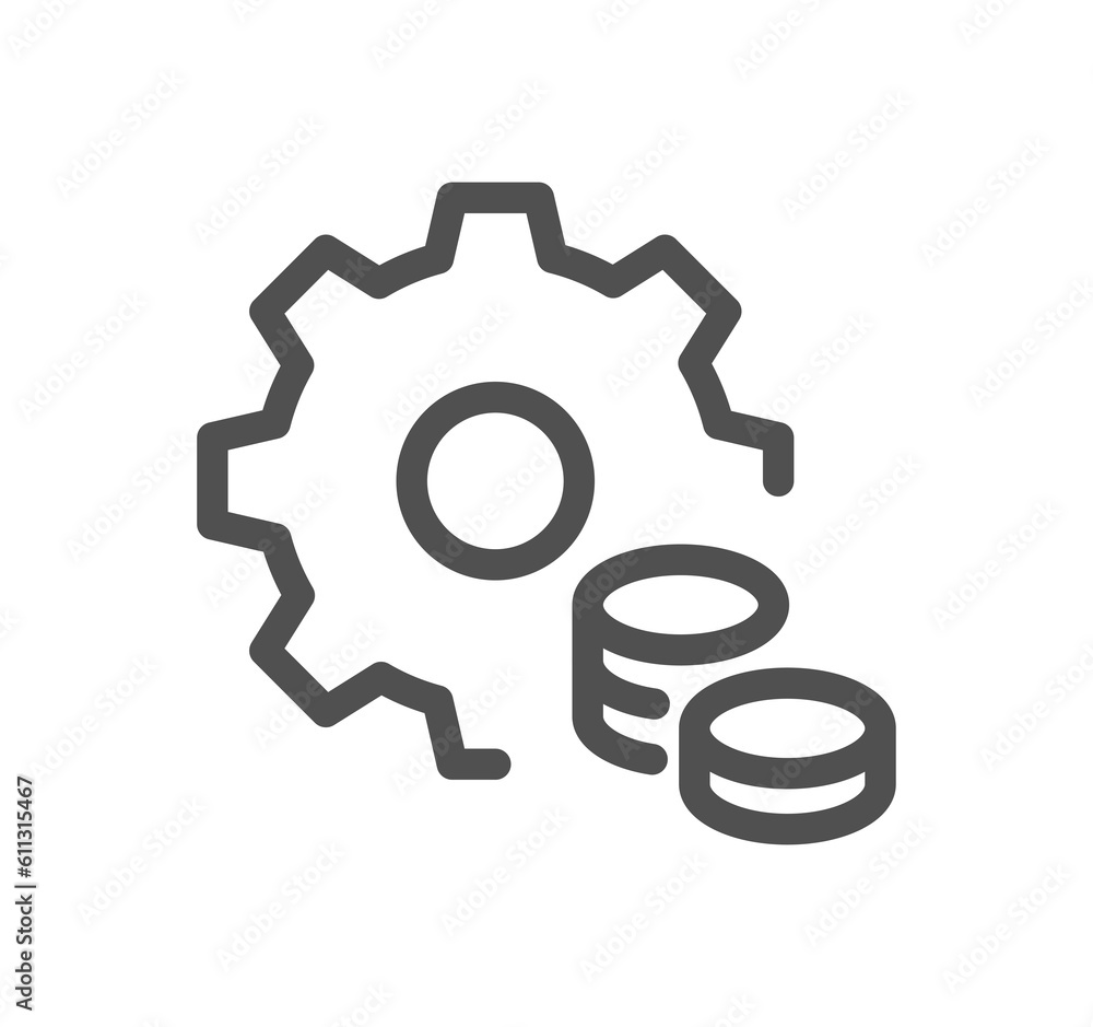 Obraz premium Gear related icon outline and linear symbol. 