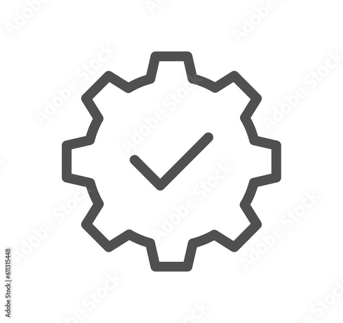 Gear related icon outline and linear symbol. 