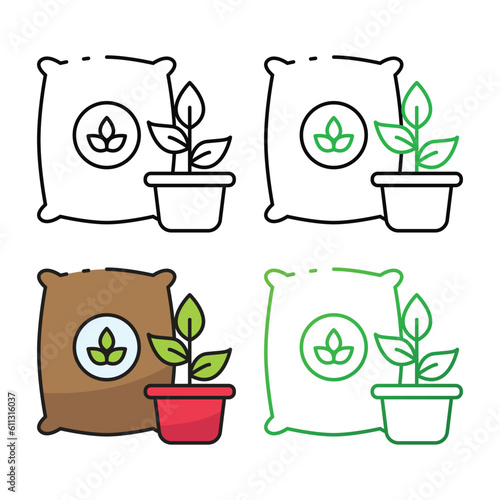 Fertilizer icon design in four variation color