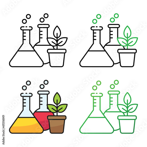 Biotechnology icon design in four variation color