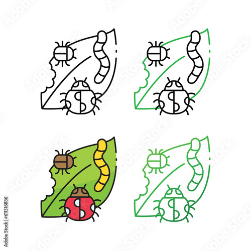 Pest icon design in four variation color
