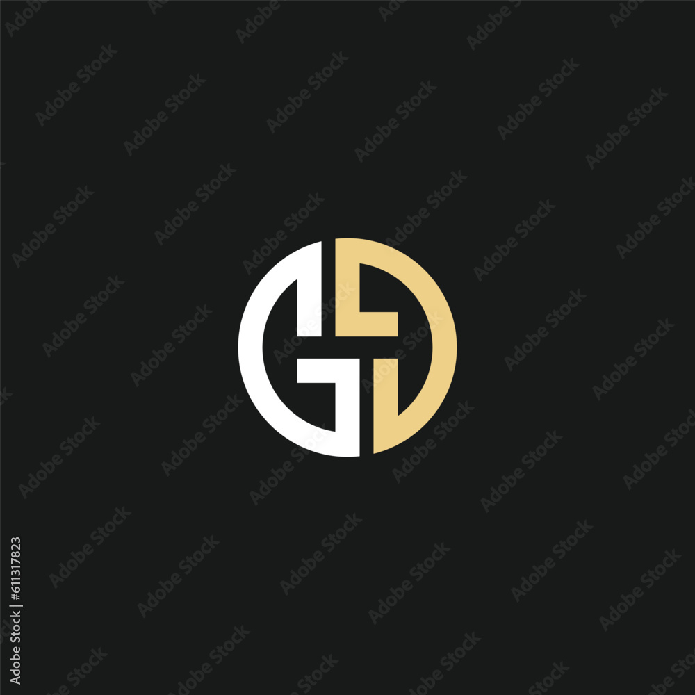 luxury monogram letter GG round logo design luxury monogram letter GG round logo design