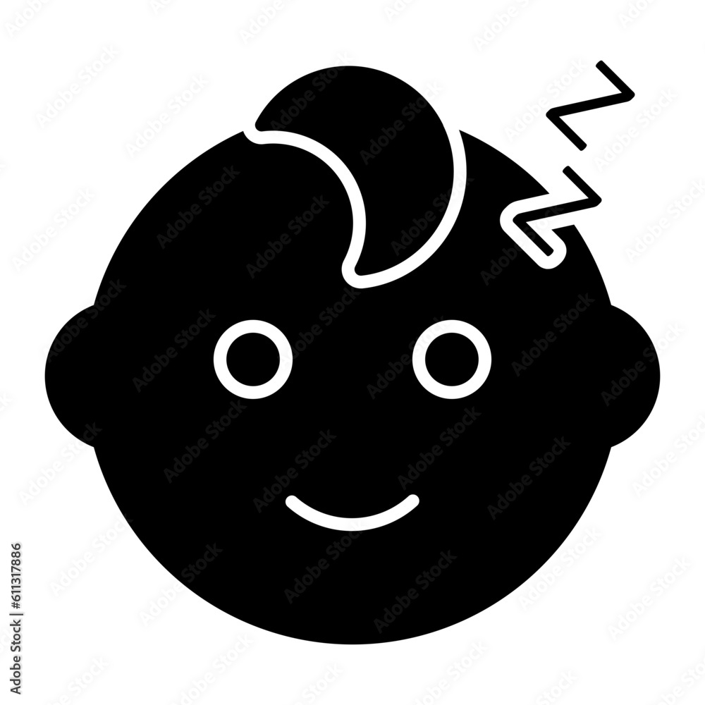 Sleeping Baby Glyph Icon Sleeping Baby Glyph Icon
