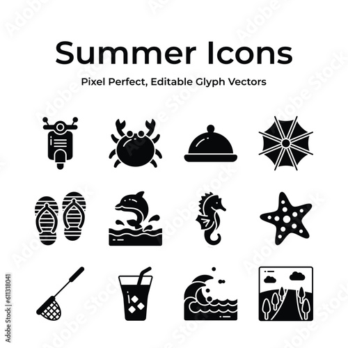 Bring the joy of summer to your projects with a delightful assortment of seaside inspired icons