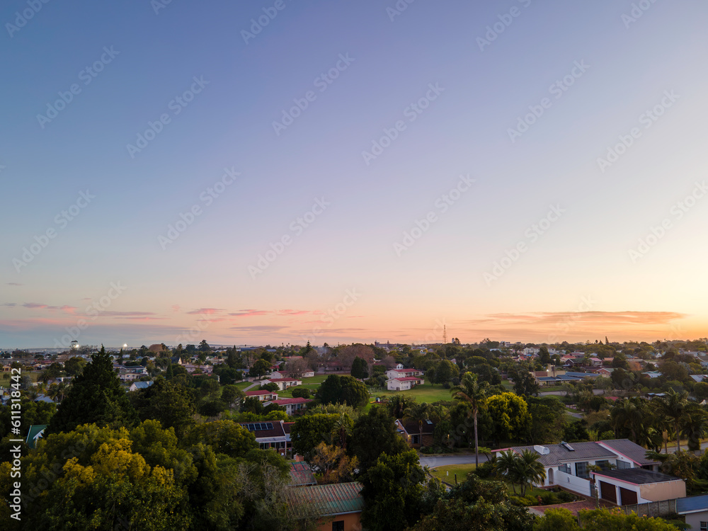 Neighbourhood Denneoord Colourfull Sunset Outeniqua Mountains George Western Cape South Africa June 2023