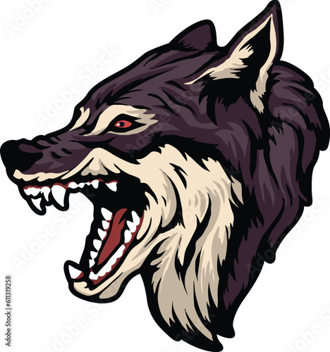 Wolf Face Illustration. Wild. Face. Vector