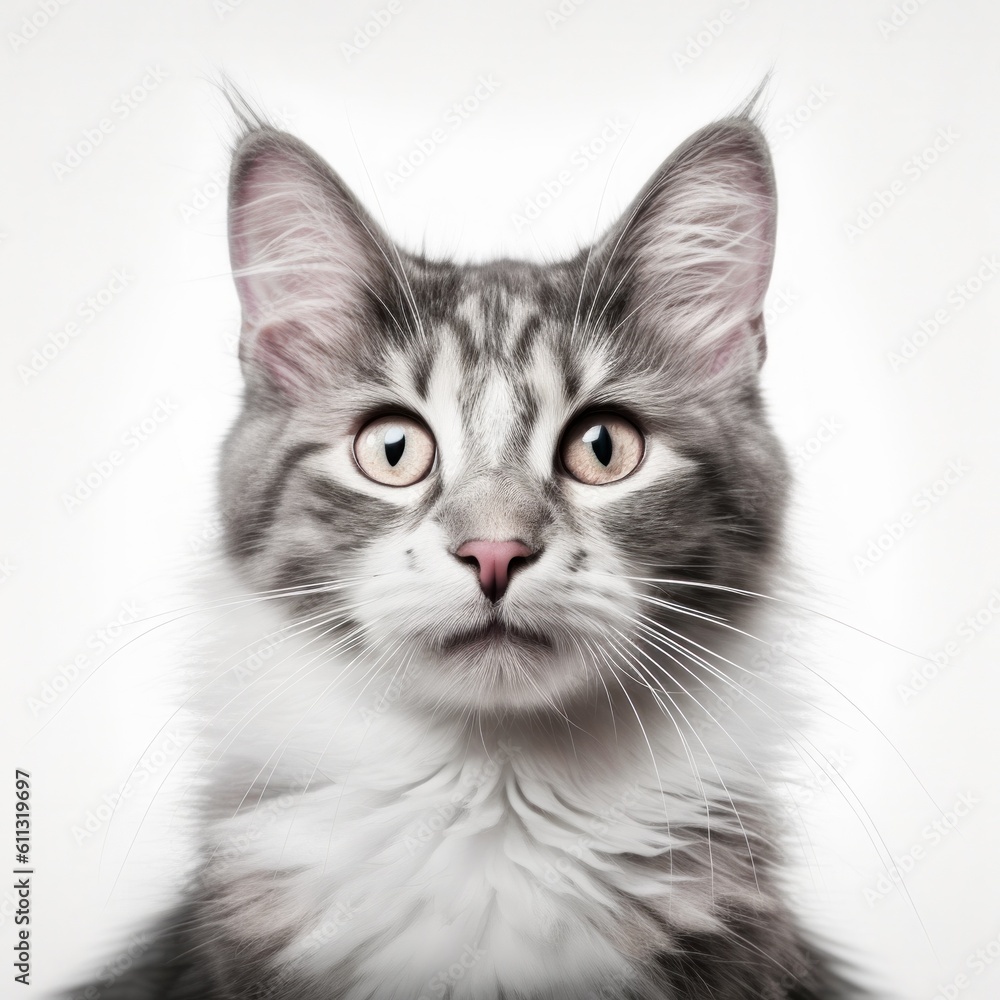 Cat portrait isolated. Illustration AI Generative.