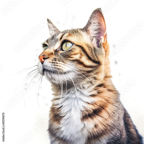 Cat portrait isolated. Illustration AI Generative. © ArtCookStudio