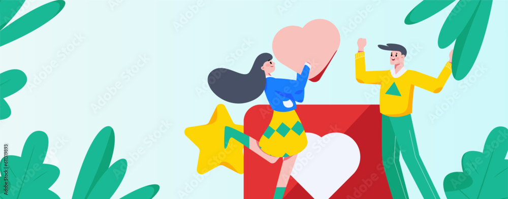 Happy Valentine's Day flat character vector concept operation hand drawn illustration
Happy Valentine's Day flat character vector concept operation hand drawn illustration