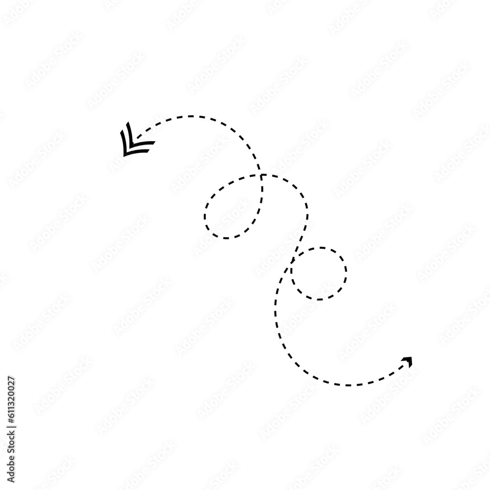 Abstract Arrow Dashed Line
