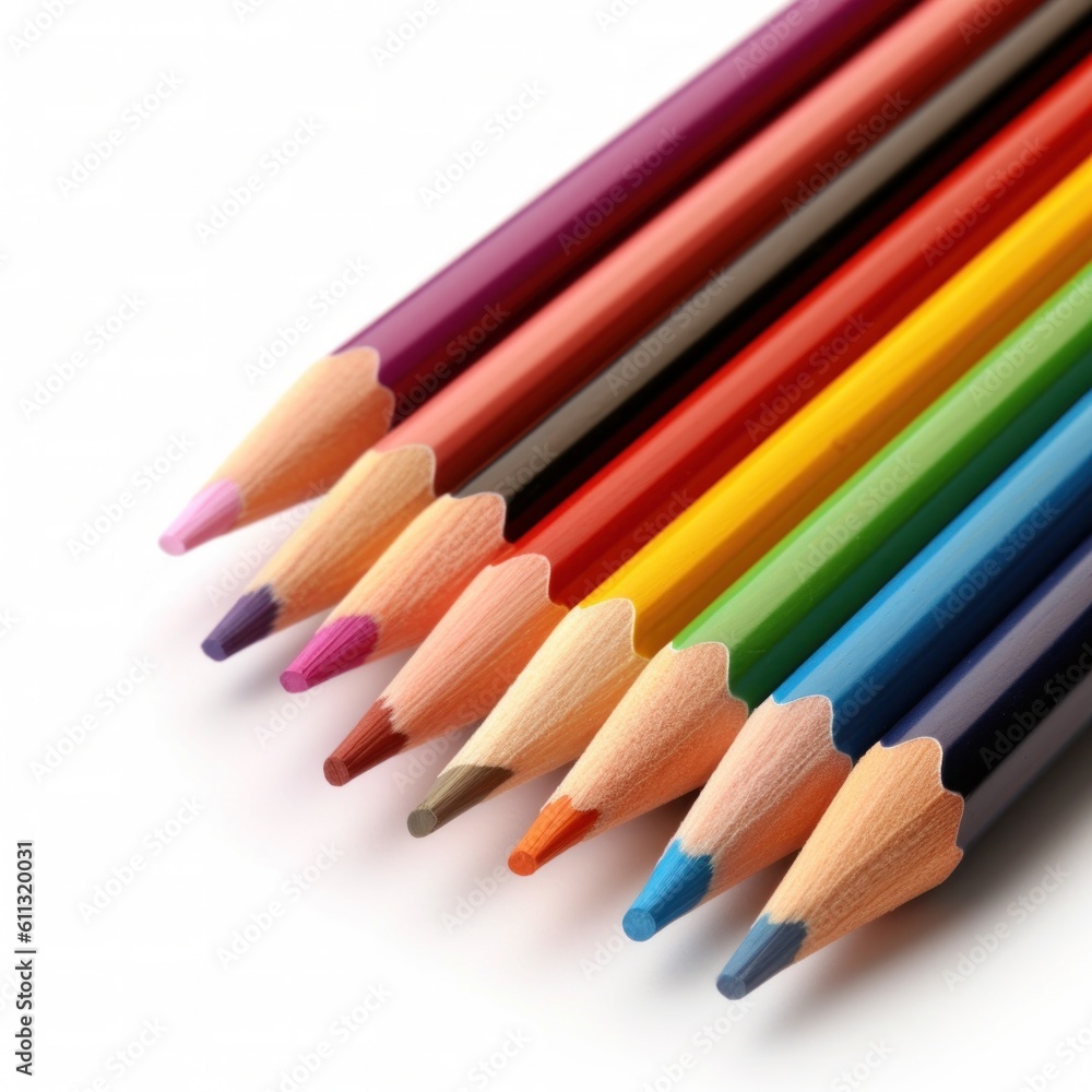 Colorful pencils isolated. Illustration AI Generative. Colorful pencils isolated. Illustration AI Generative.