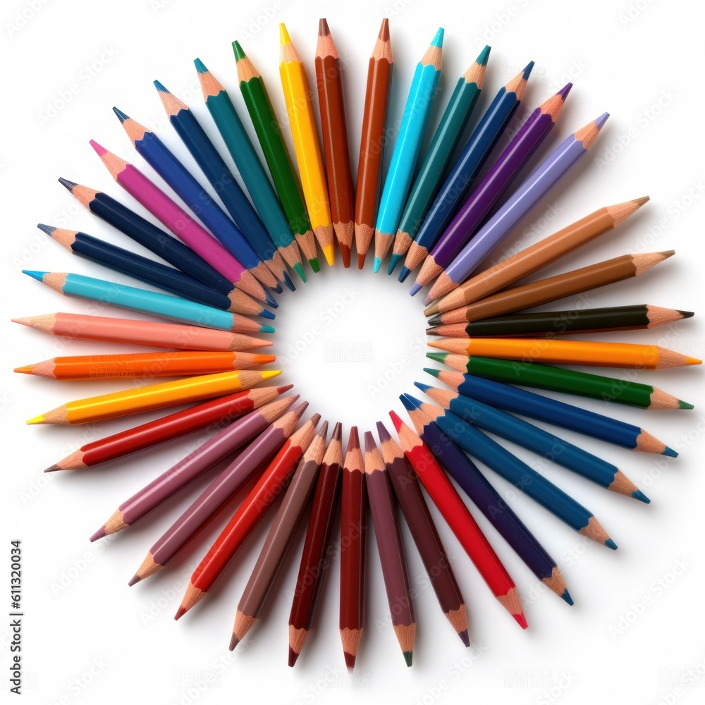 Colorful pencils isolated. Illustration AI Generative. Colorful pencils isolated. Illustration AI Generative.