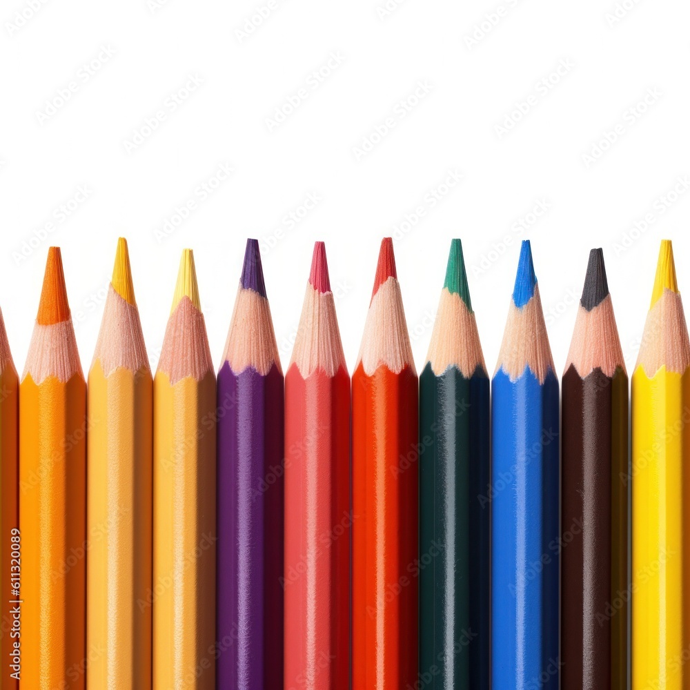 Colorful pencils isolated. Illustration AI Generative. Colorful pencils isolated. Illustration AI Generative.