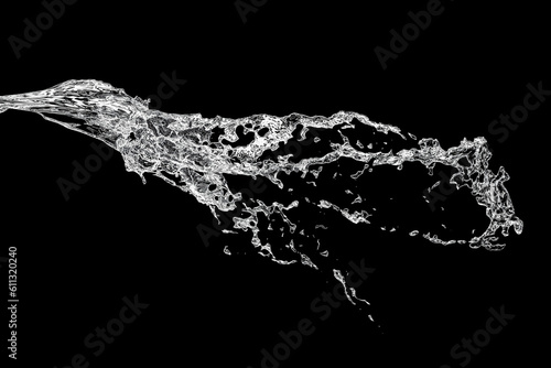 Water Splash Isolated On Black background. Stylish water splash. for montage and overlay