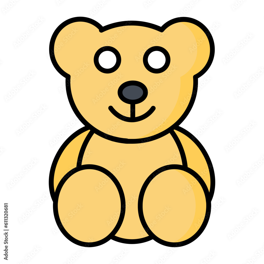 Obraz premium Teddy Bear Line Color Icon