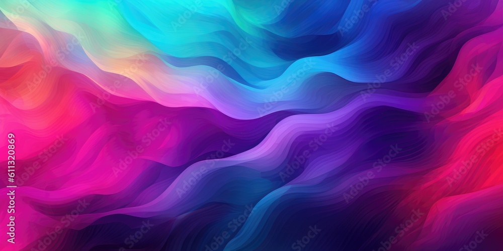 Fototapeta premium Rainbow multicolored background, in the style of dark pink and dark aquamarine, luminescent color scheme, dark purple and light blue, dark purple and light cyan, created with generative ai