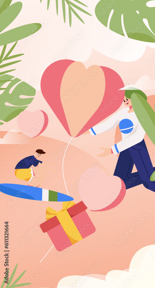 Happy Valentine's Day flat character vector concept operation hand drawn illustration
Happy Valentine's Day flat character vector concept operation hand drawn illustration