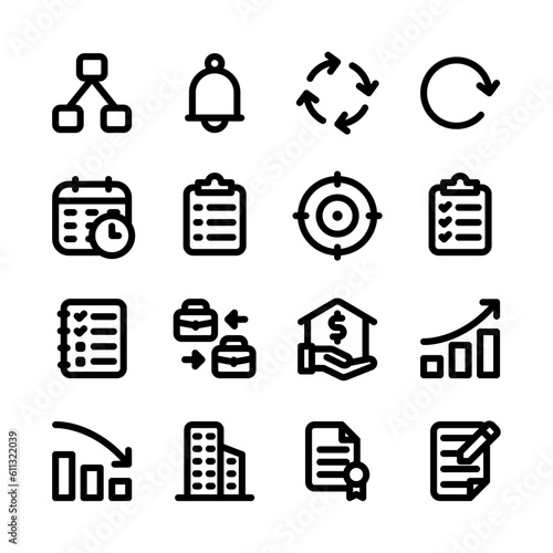 Business Related Icon, Bold Vector Icon Set