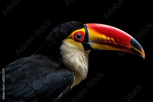 pecan bird on black background generative ai 