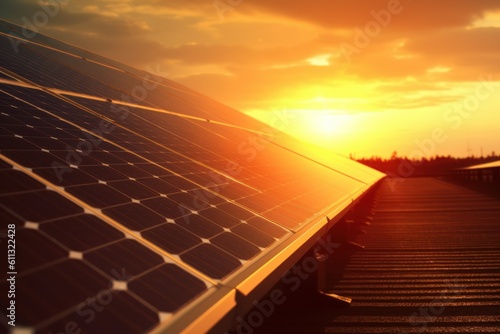 solar panels at sunset concept problems ecology generative ai 