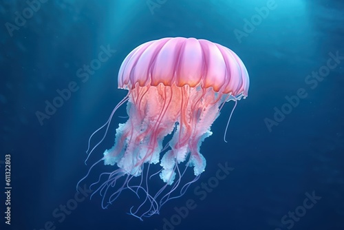 ecology problem  medusa jellyfish close-up generative ai  © Aksana