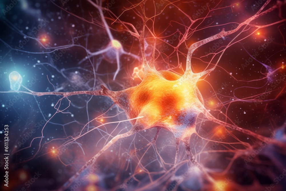 神経細胞イメージ,Generative AI AI画像