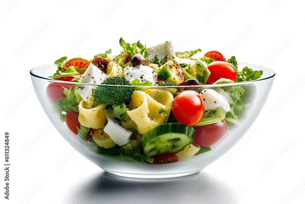 Fresh and Vibrant. Salad for a Healthy Lifestyle on White Background isolated