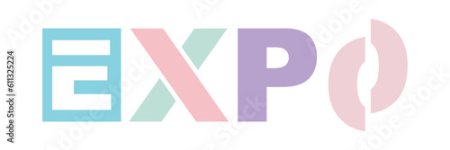 expo logo, pastel color design