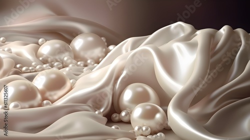 A serene ımage of a silk and foil pearl background