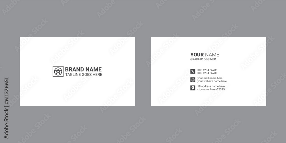 Simple business card design for corporate business, professional and modern visiting card design.
