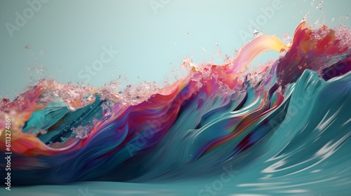 Enchanting colorful euphoria, vibrant paint wave wallpaper