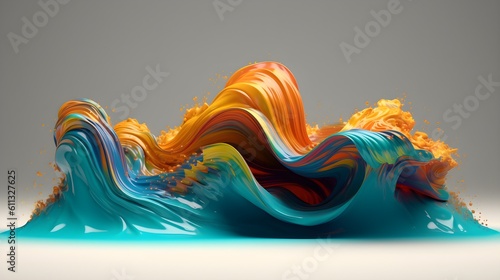 Vibrant paint wave  colorful desktop wallpaper