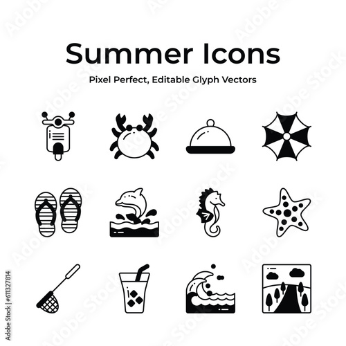 Bring the joy of summer to your projects with a delightful assortment of seaside inspired icons