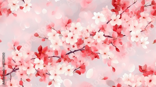Dreamy Watercolor Cherry Blossom Pattern