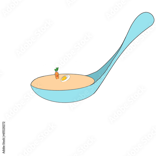 spoon with yogurt