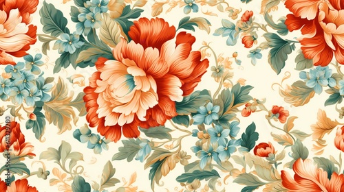 Vintage Floral Wallpaper Graceful Display