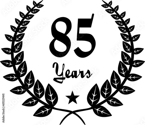 85 Years Anniversary stilyzed Laurel, black and white