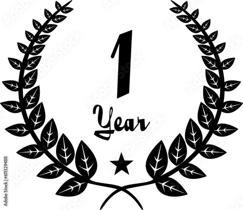 1 Year Anniversary stilyzed Laurel, black and white