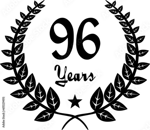 96 Years Anniversary stilyzed Laurel, black and white