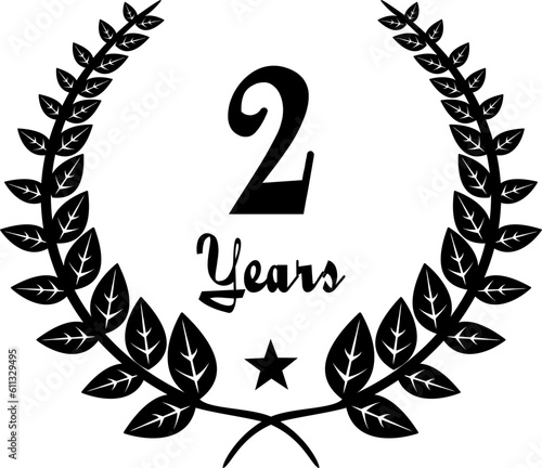2 Years Anniversary stilyzed Laurel, black and white