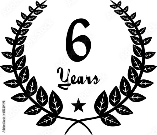 6 Years Anniversary stilyzed Laurel, black and white