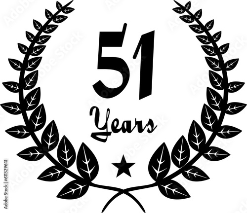 51 Years Anniversary stilyzed Laurel, black and white