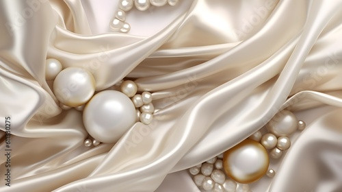 Silk whispers with foil accents, captivating pearl beauty