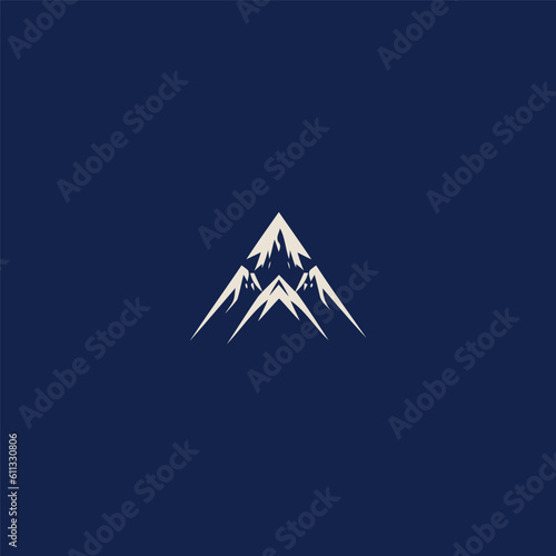 Ice peak mountain logo design vector illustration