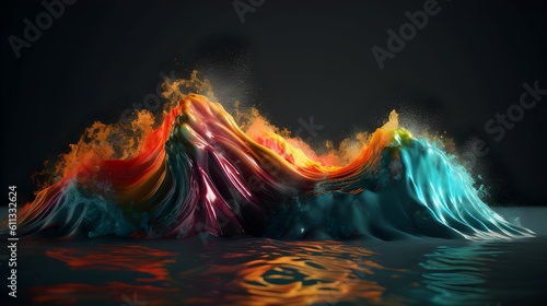 Colorful abstract elixir, vibrant paint wave wallpaper © Ranya Art Studio