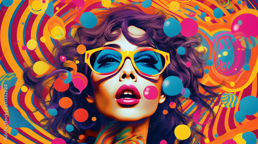 Pop Art Fusion of Psyche, Fashion created with AI generative Pop Art Fusion of Psyche, Fashion created with AI generative