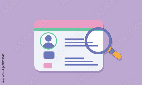 Identification card scan icon. for mobile concept and web design.